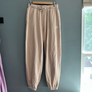 Nike Beige Cream High Waisted Drawstring Joggers
